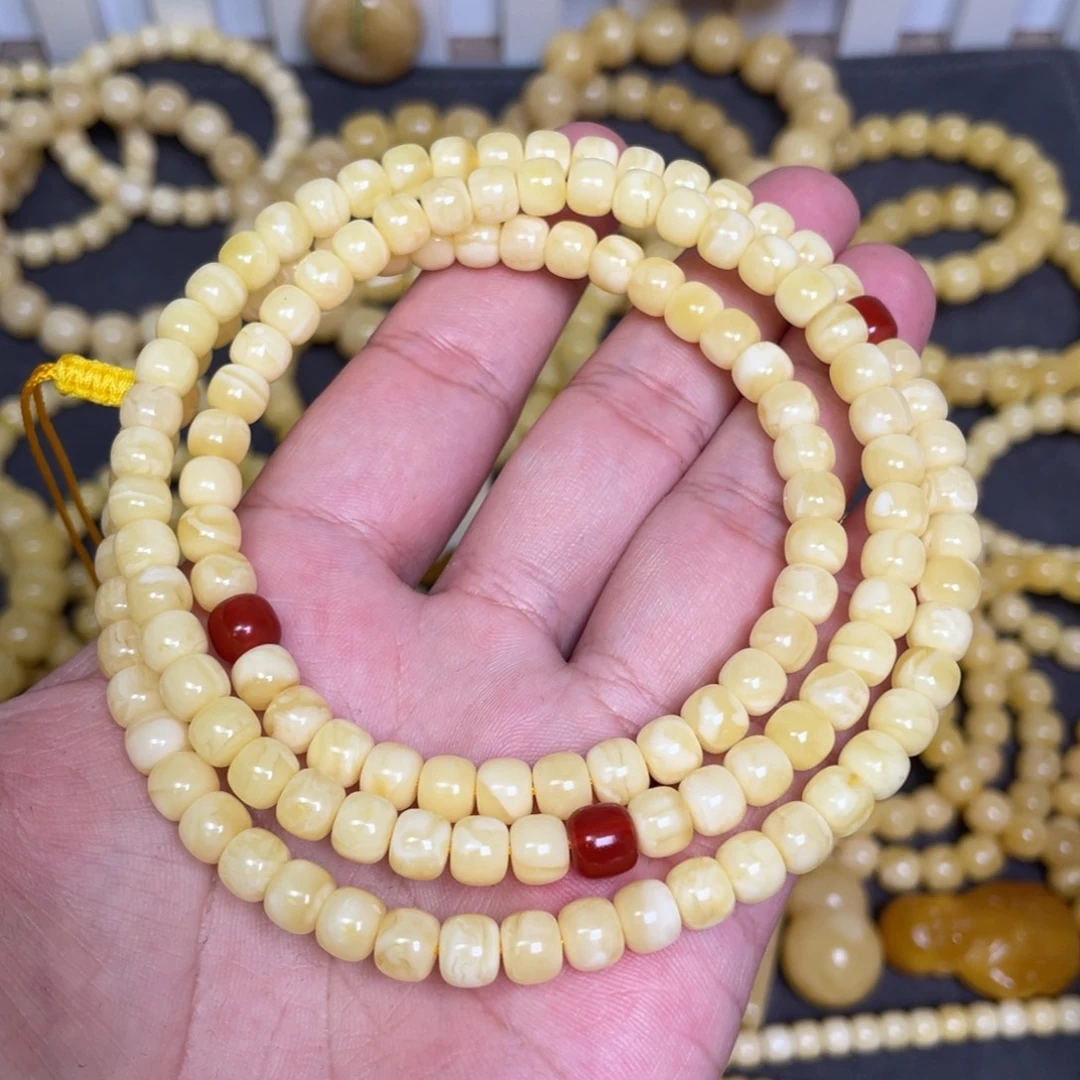 蜜蜡未镶嵌裸石蜜蜡佛珠