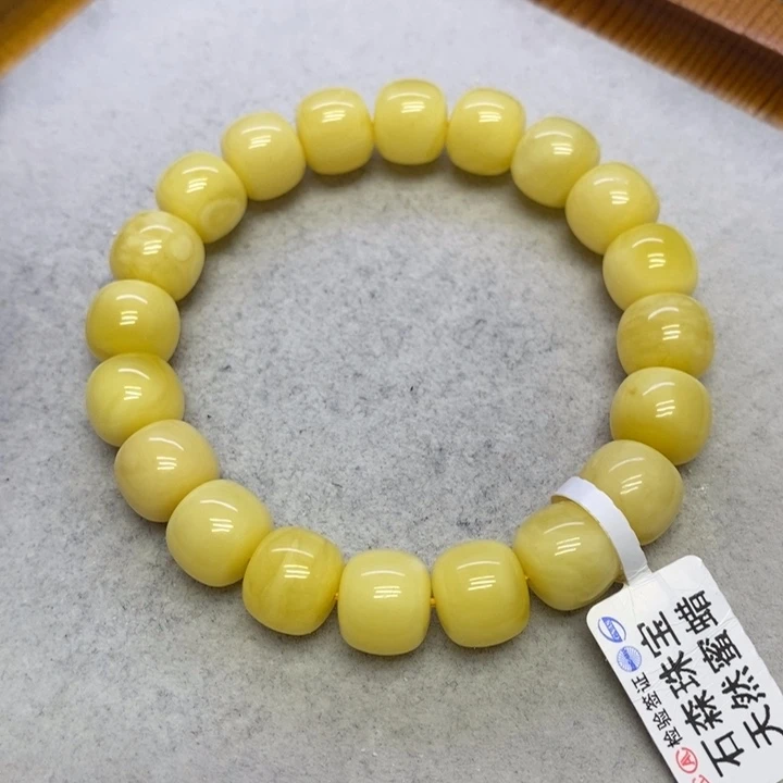 蜜蜡裸石未镶嵌手串