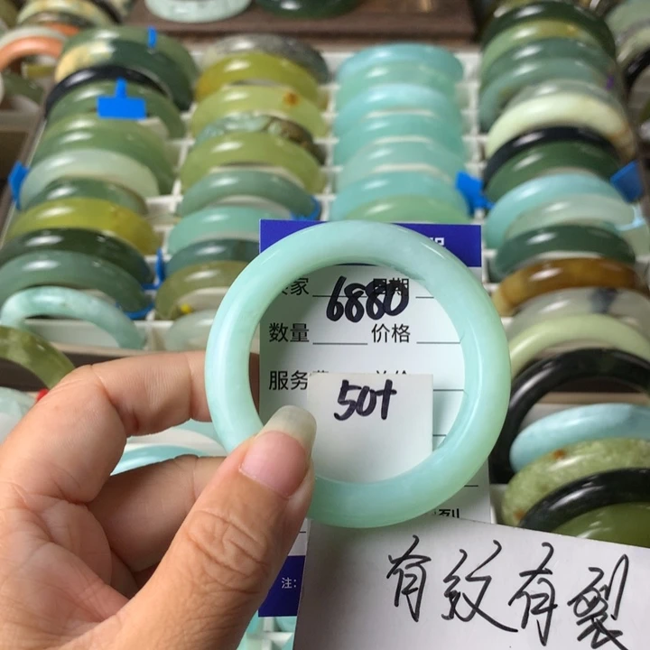 未镶嵌蛇纹石玉手镯6880