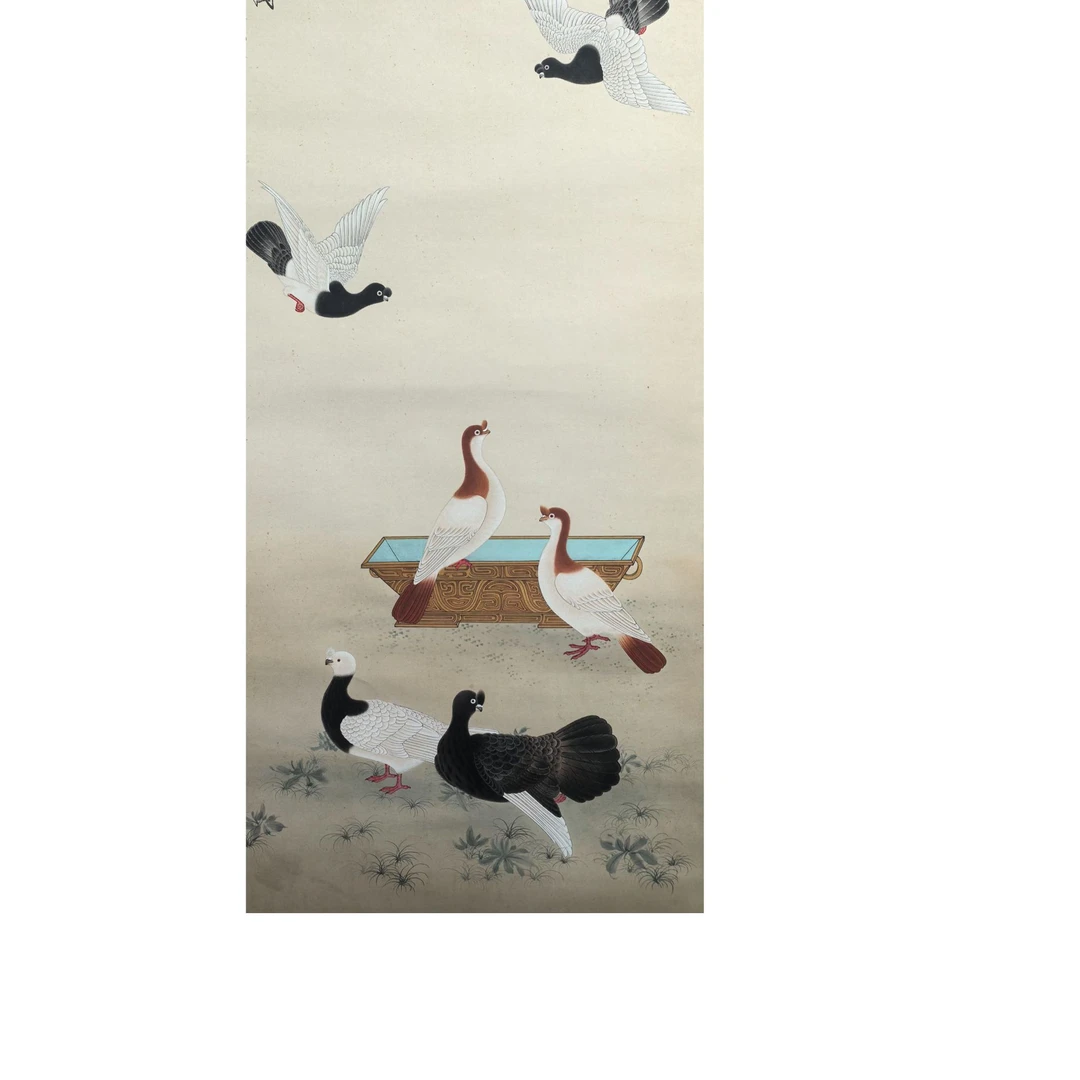 LOT.014 佚名 和平鸽 纸本立轴 106*49cm 1004