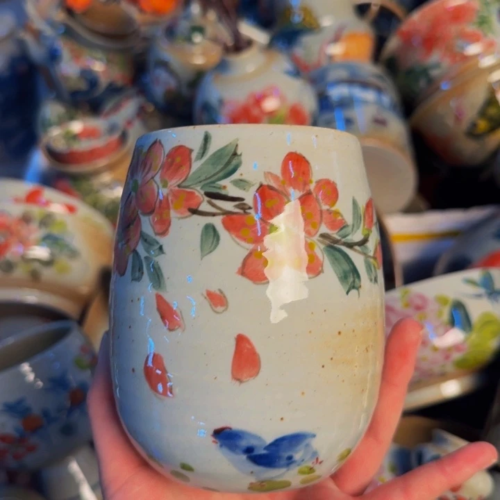 瓷片手工手绘细微不一样