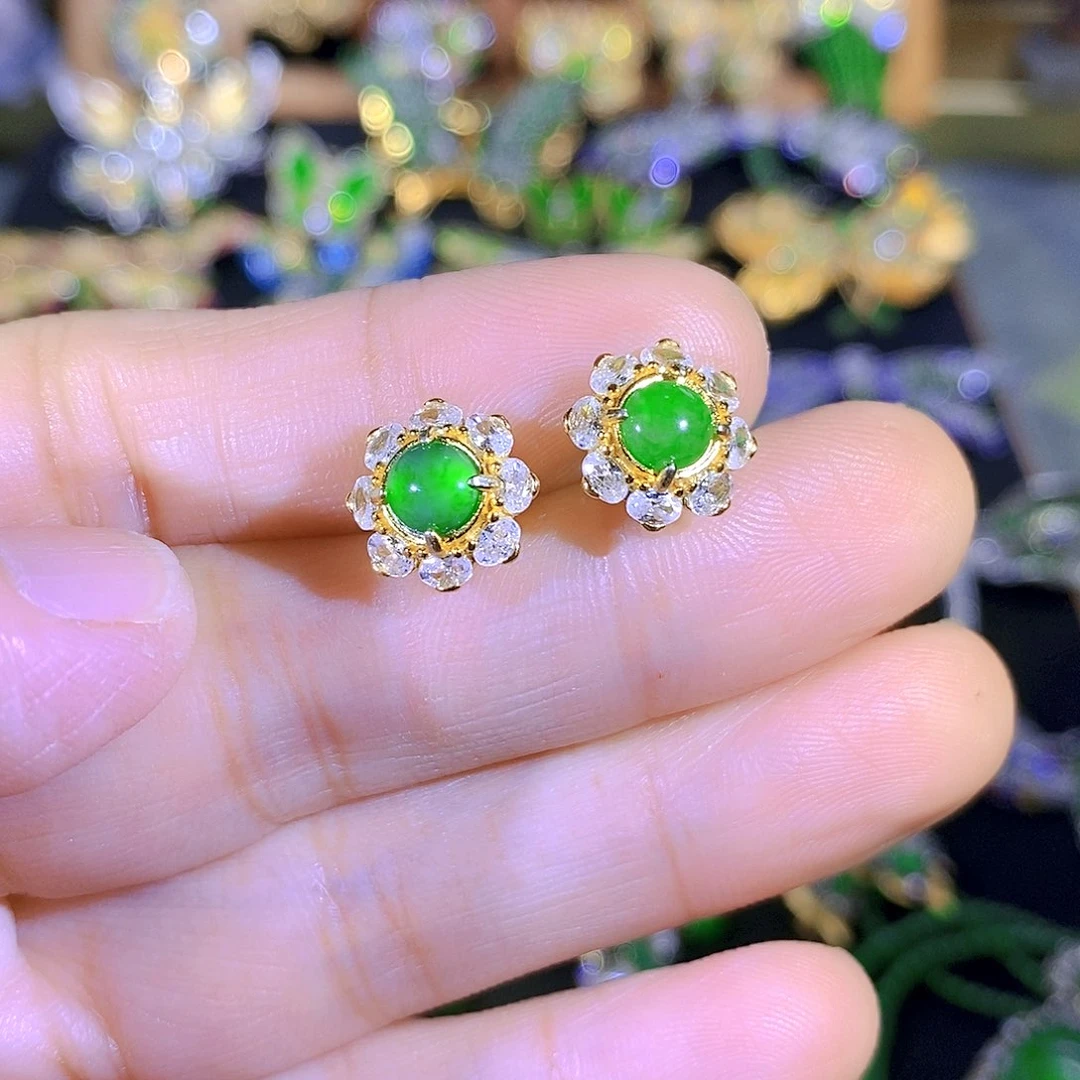 吊坠(不含链)银S925镶嵌翡翠