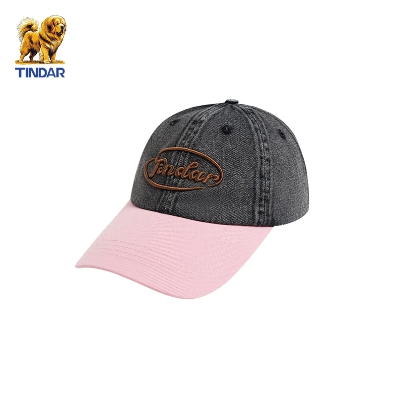 TINDAR天之獒帽子2025新款牛仔拼色软顶棒球帽女户外透气鸭舌帽