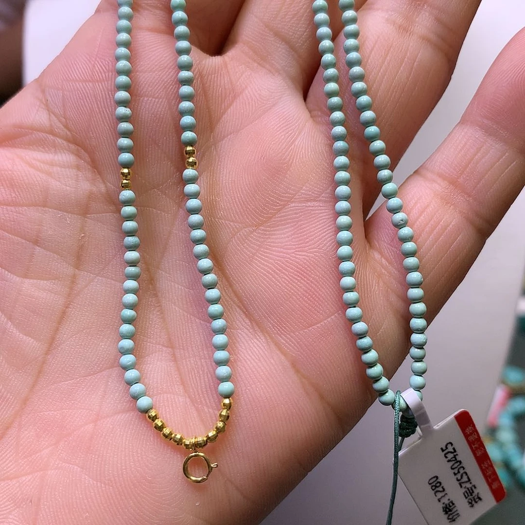 绿松石18K金镶嵌万能链