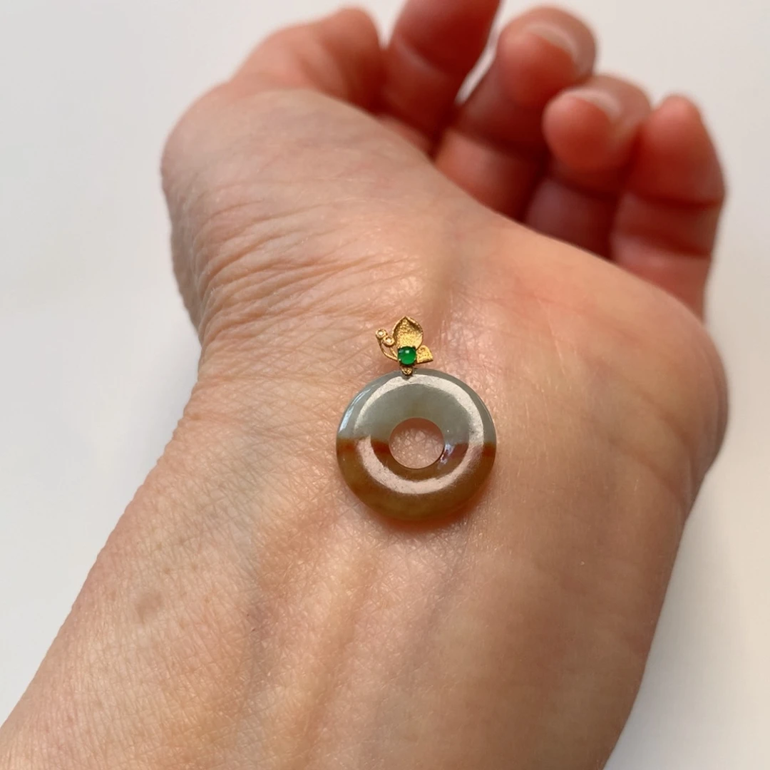 翡翠颈饰18K金镶嵌平