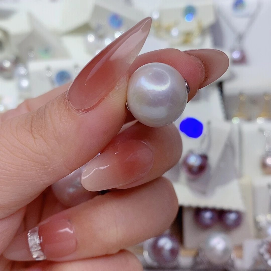 吊坠(赠链)淡水珍珠银S925镶嵌14➕