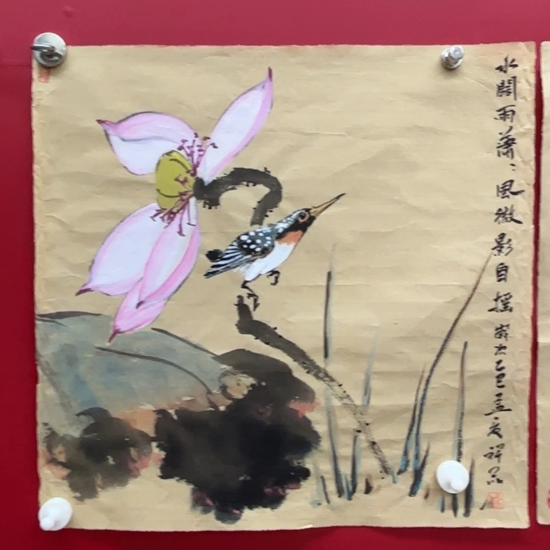 国画盛祥昆手绘荷花图