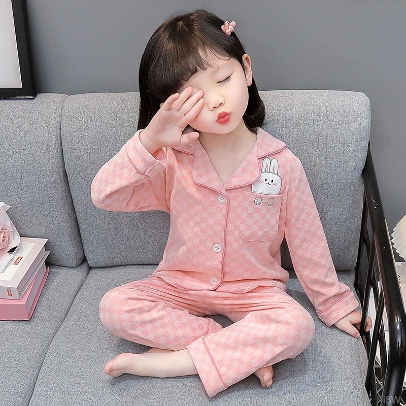 儿童睡衣春秋季长袖长裤可爱小女孩公主开衫家居服套装女童女宝宝