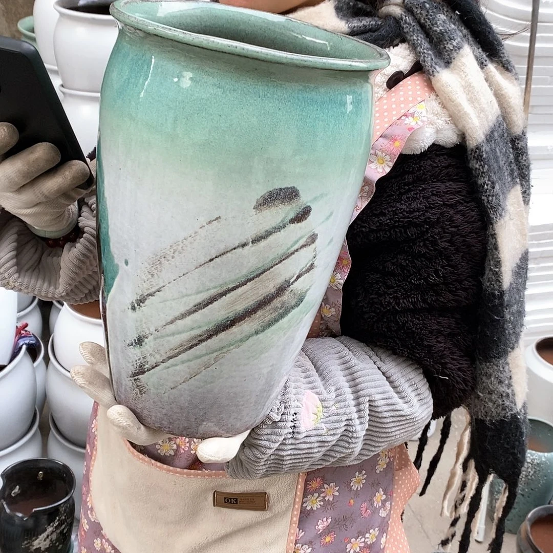 紫砂花盆瑕疵口20高31