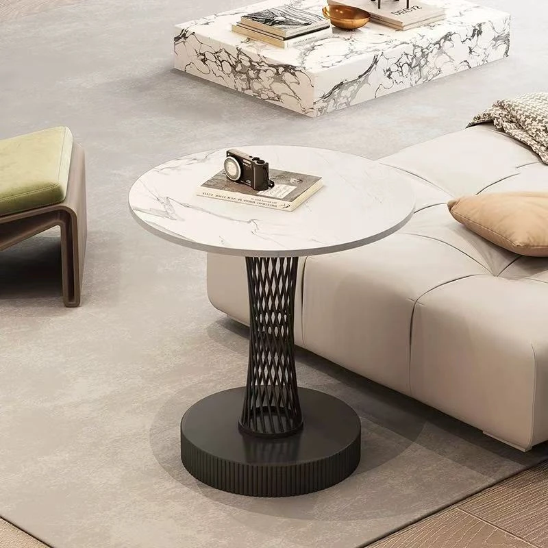小蛮腰沙发边几岩板角几现代简约轻奢客厅家用圆形边桌小茶几创意