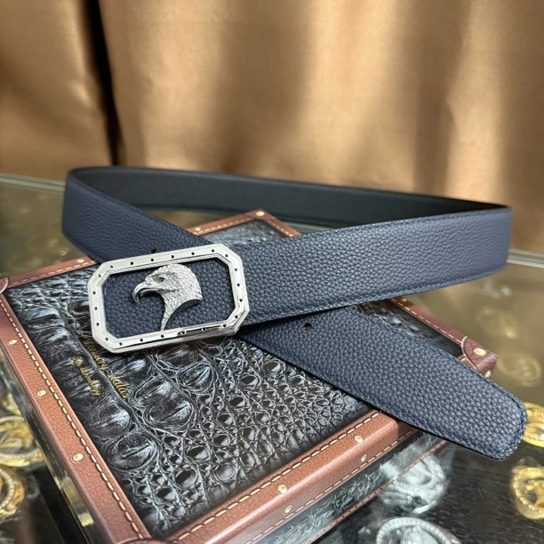 史蒂芬新款百搭男士皮带高档休闲老鹰头牛皮腰带青中老年时尚商务