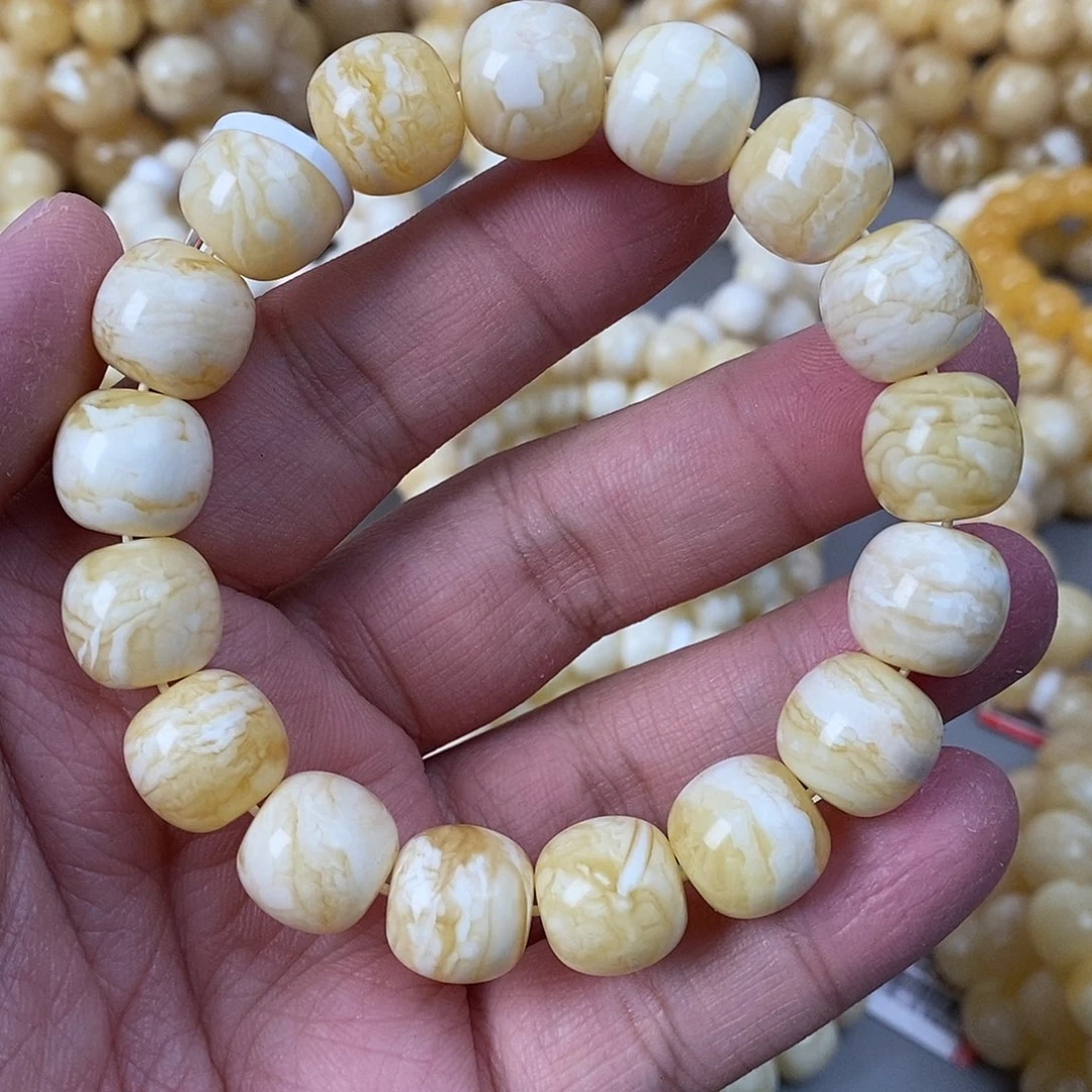 蜜蜡未镶嵌珠宝奇石14mm 千层雪 28.1g