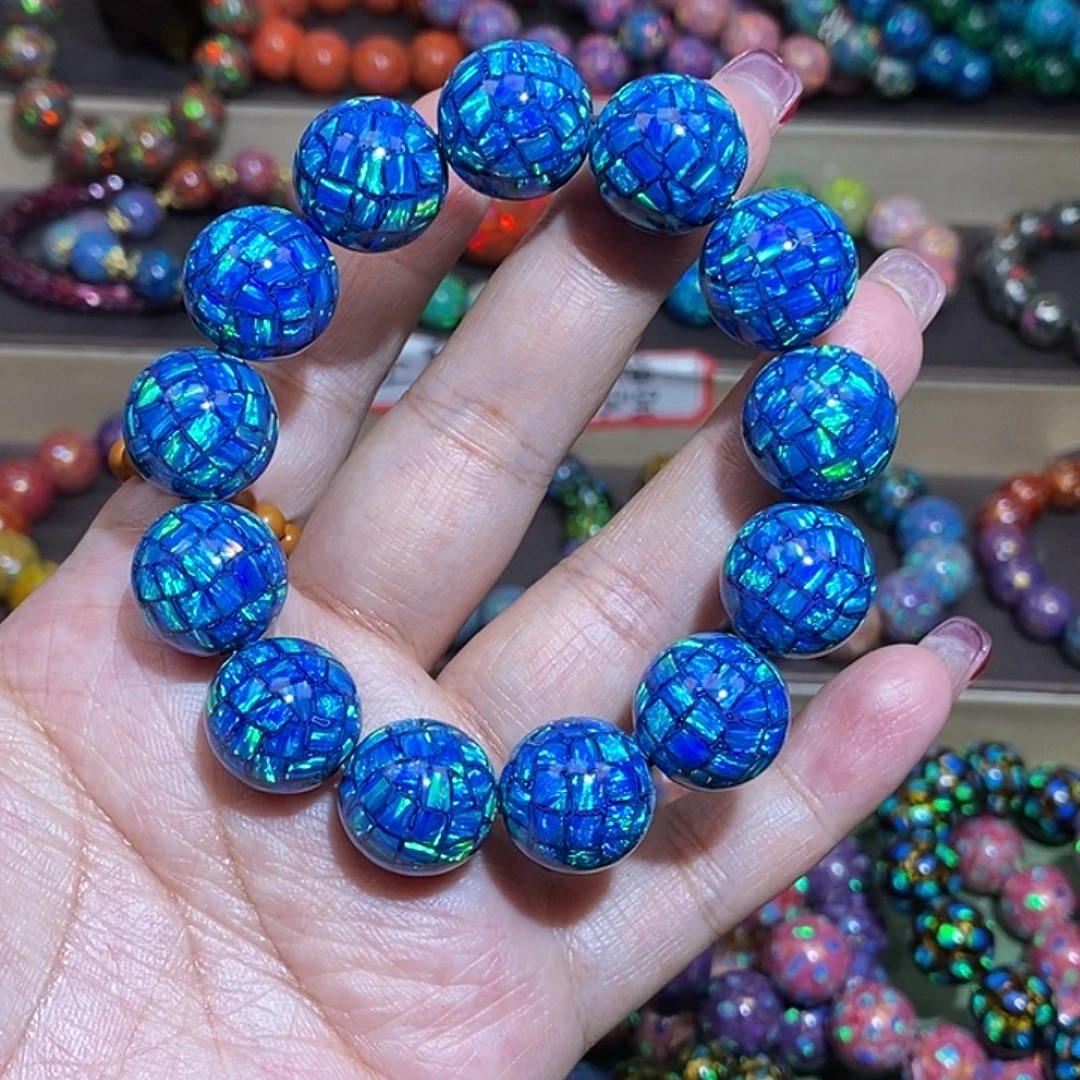 大漆珠1.5蓝色爆欧手串