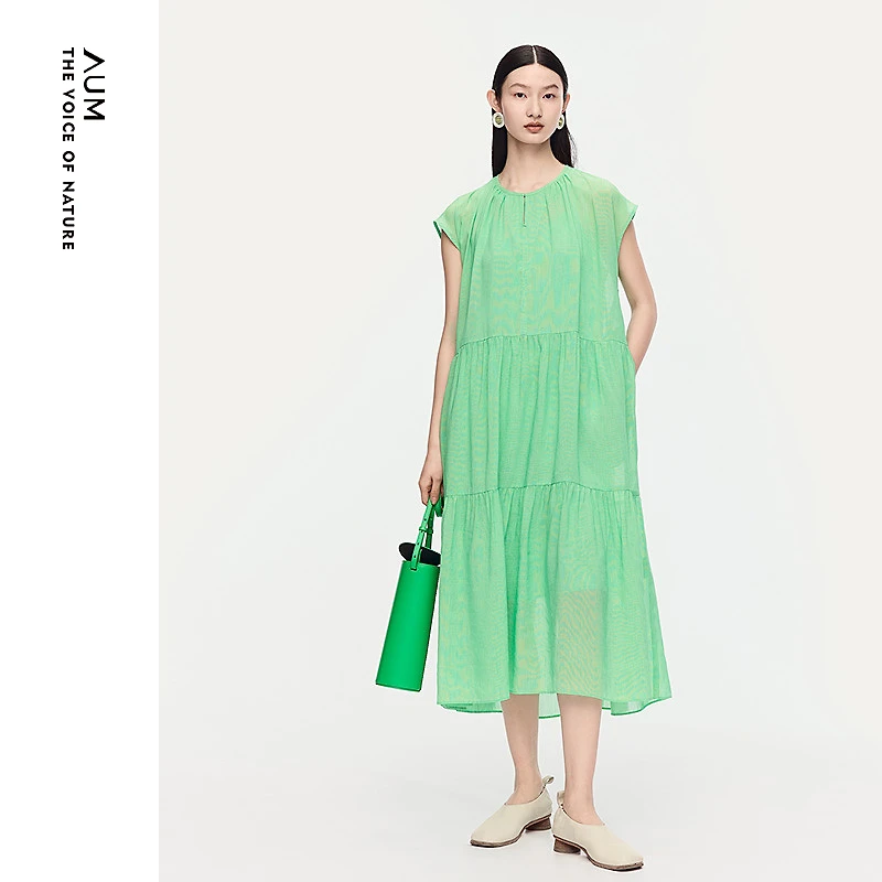 AUM春意盎然时尚百搭休闲连衣裙MCFZ20646