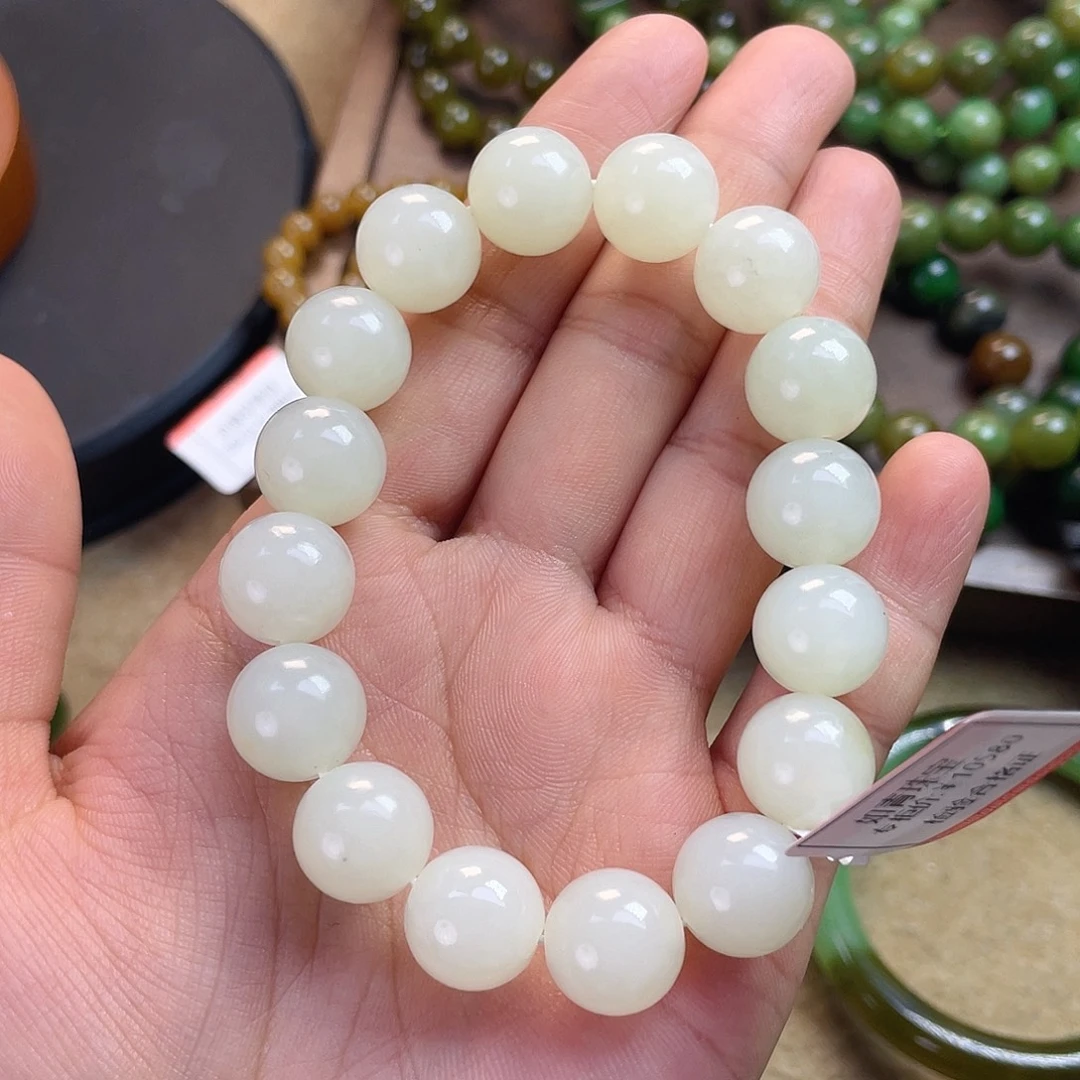 和田玉未镶嵌手链13mm