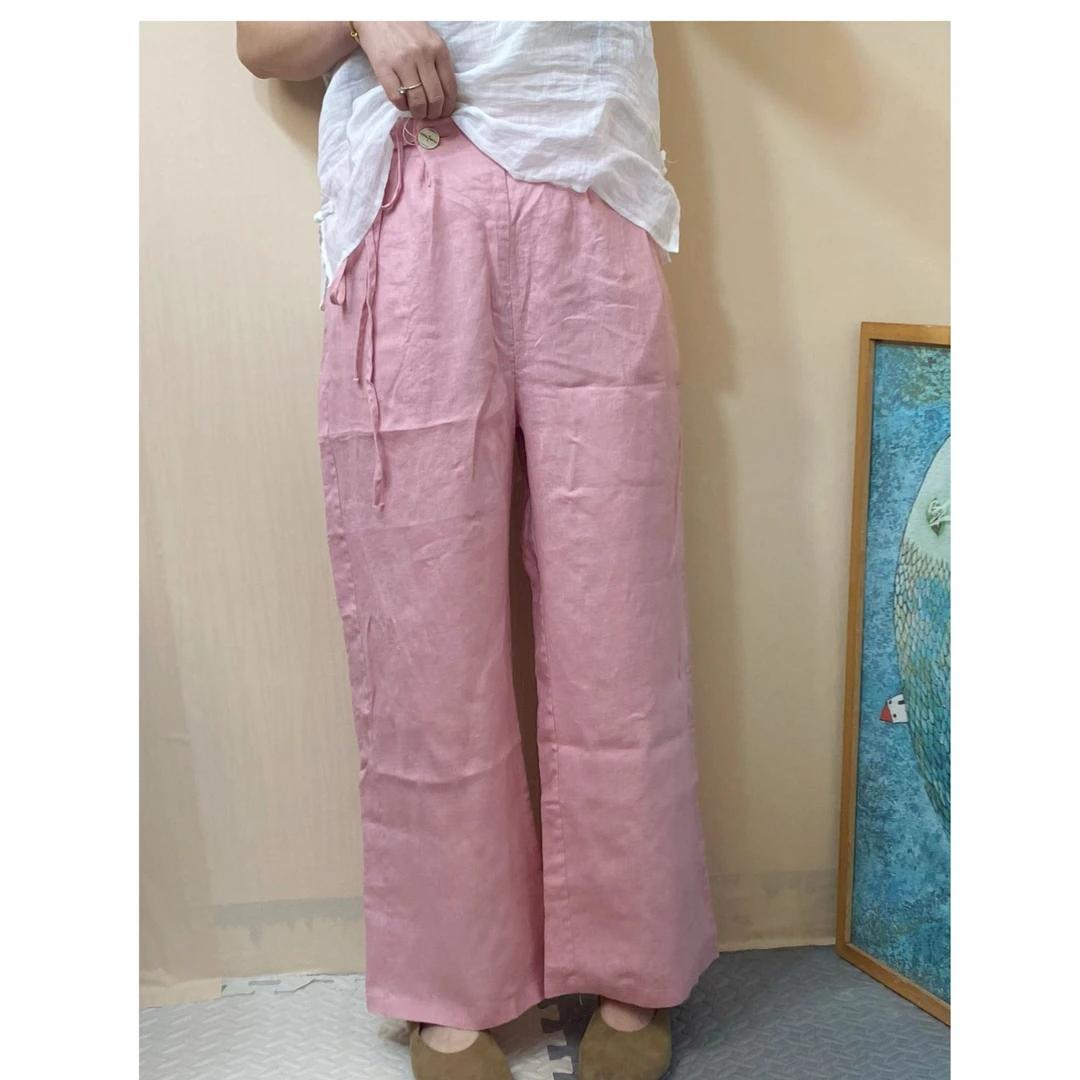 雨梦  原创亚麻直筒裤显瘦【311款】