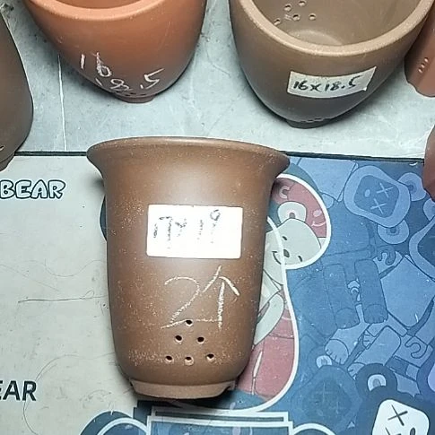 小金钟两个花盆紫砂