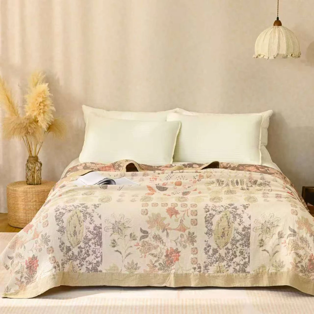 【丝路遗珠】230*250cm罗布麻轻奢软绵毯床盖