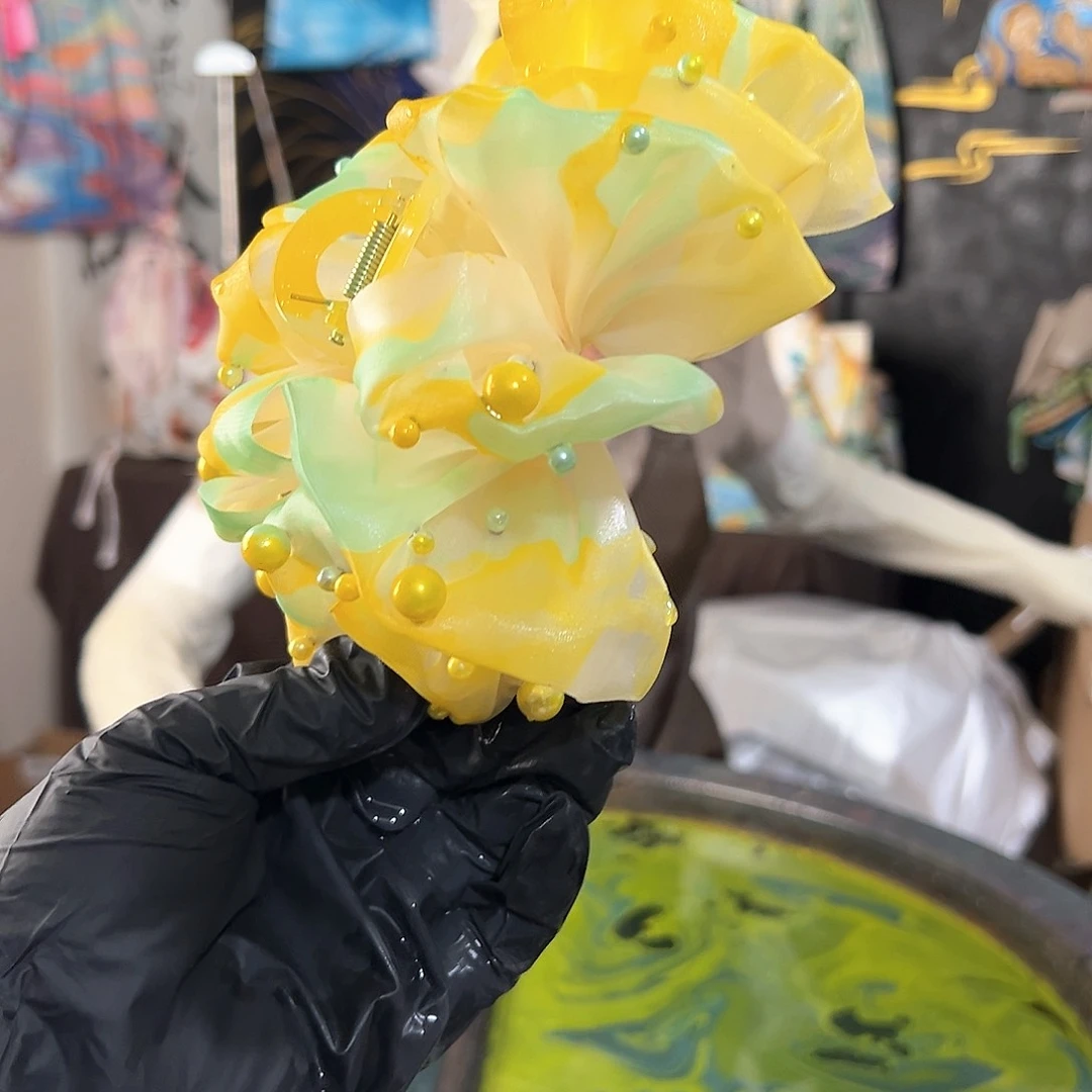 191泡泡珍珠抓夹黄玫瑰