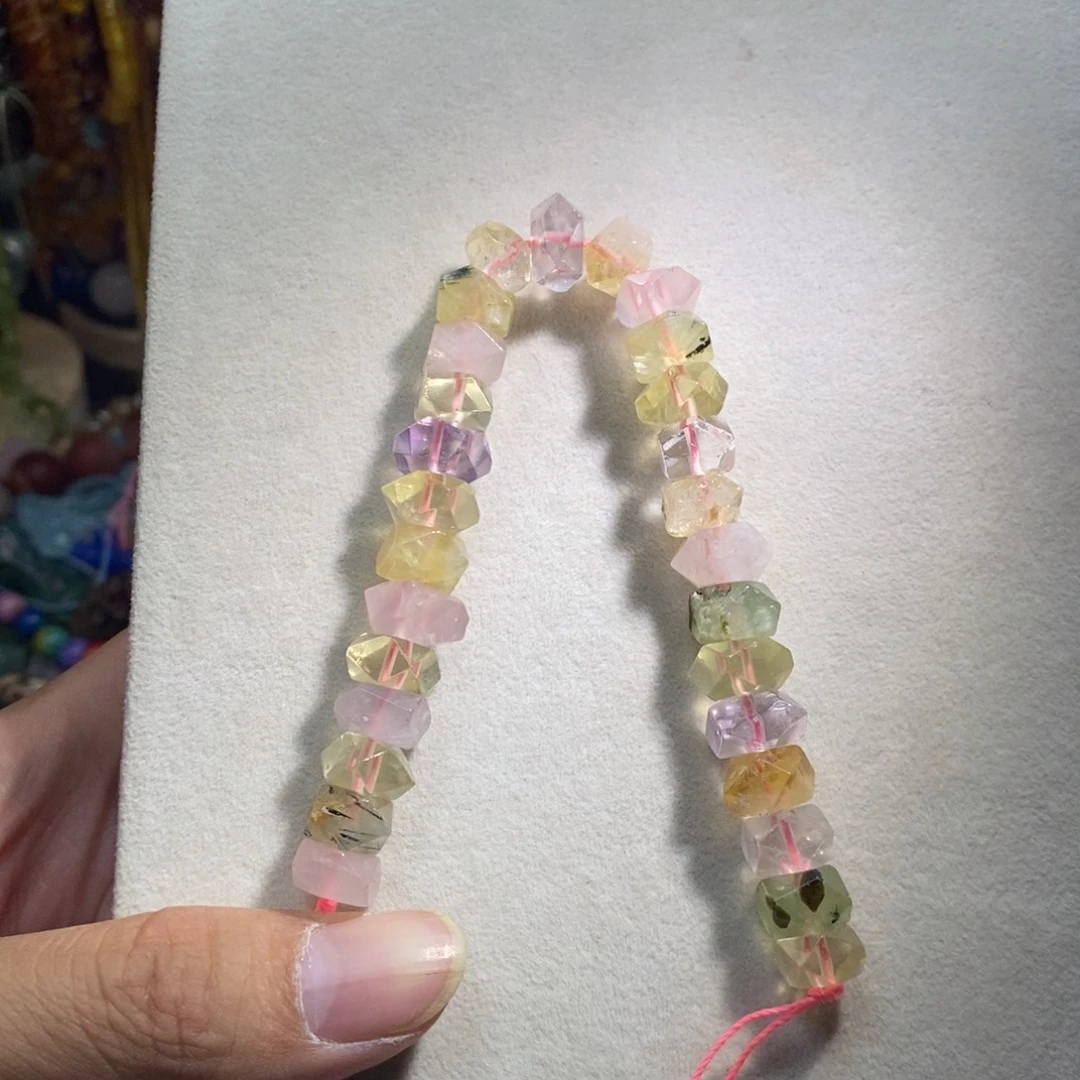 未镶嵌，天然水晶多宝冲角10mm，石英质玉