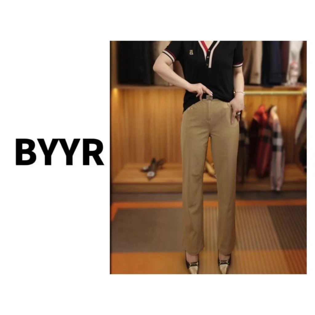 伴月伊人高定款刺绣简约直筒裤