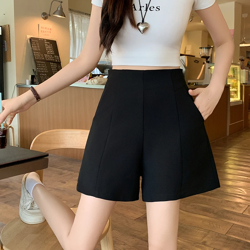 MZ21108专享大码MM夏季气质休闲裤子百搭高腰显瘦显腿长西装短裤