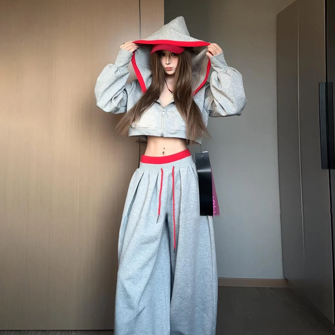 早秋装巨好看运动卫衣穿搭配一整套时尚高级感秋季套装女2025新款