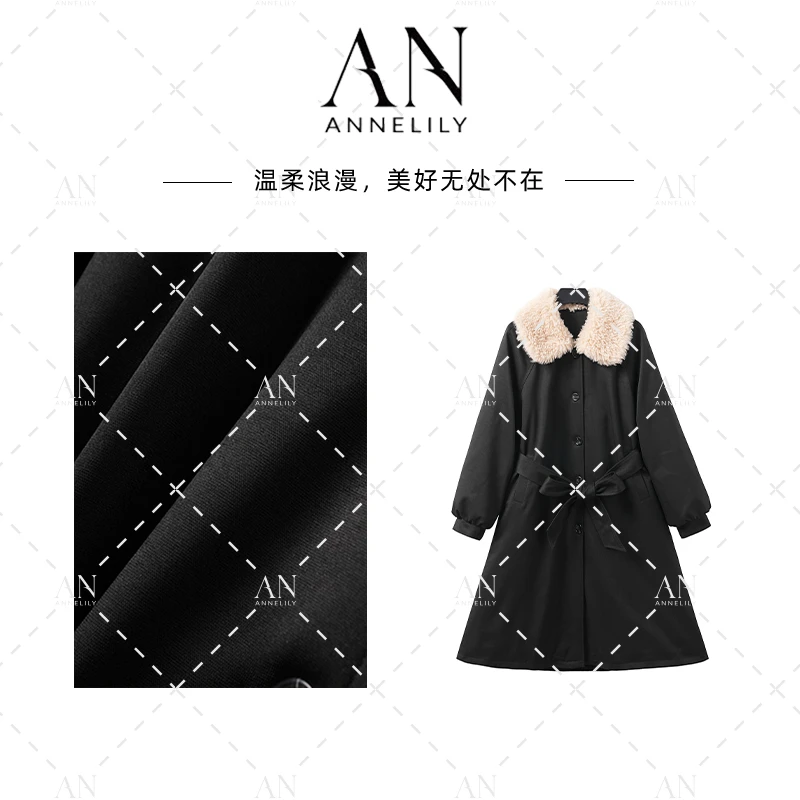ANNELILY【北柯】轻奢设计师时尚气质重工百搭羽绒服外套AW2412042