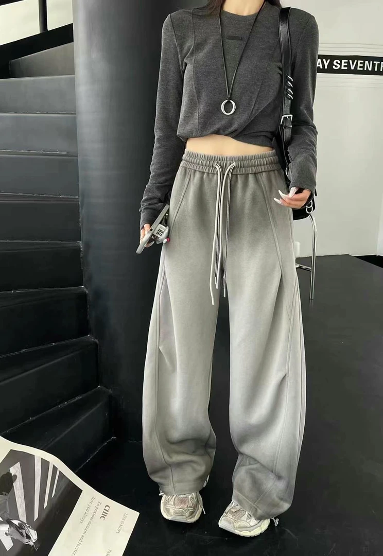 春装新款 欧货休闲渐变阔腿裤