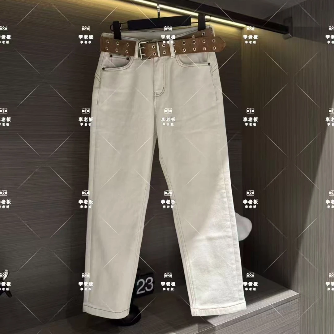 2025冬季加绒修身显瘦烟管裤牛仔裤（裤长85左右）