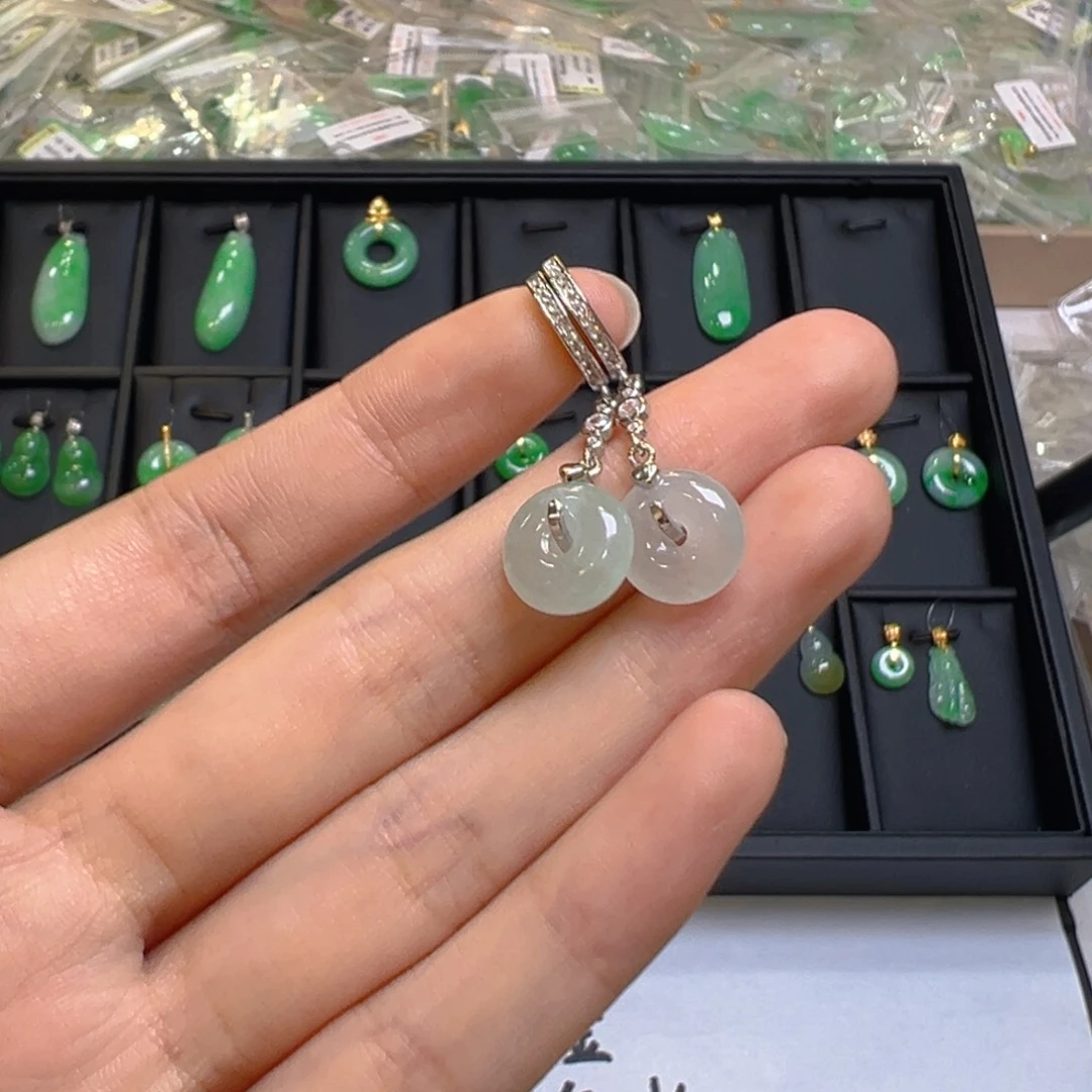 翡翠银S925镶嵌吊坠(不含链)