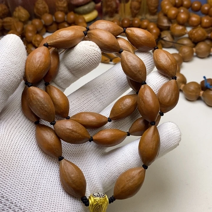 橄榄核手串/手链两花核原皮脖挂