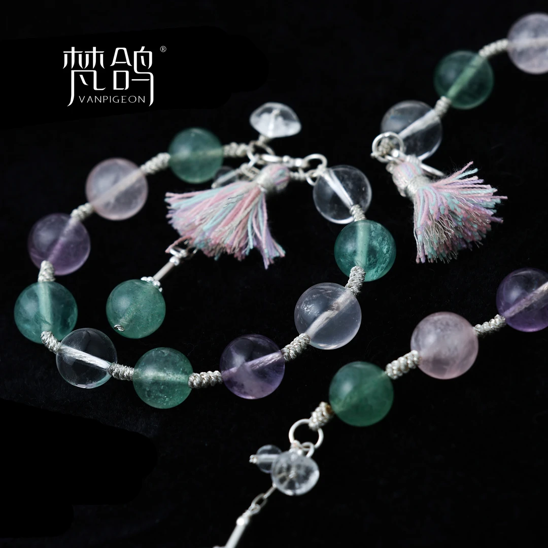 VANPIGEON/梵鸽 925银手链 小众手工葡萄手链 百搭时尚晶晶手链