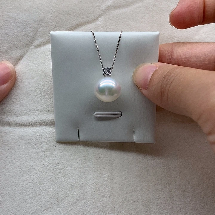 海水珍珠颈饰18K金镶嵌海水冷光澳白吊坠12-13mm