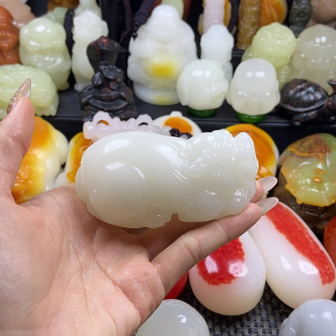 无花朵原石雕刻把件