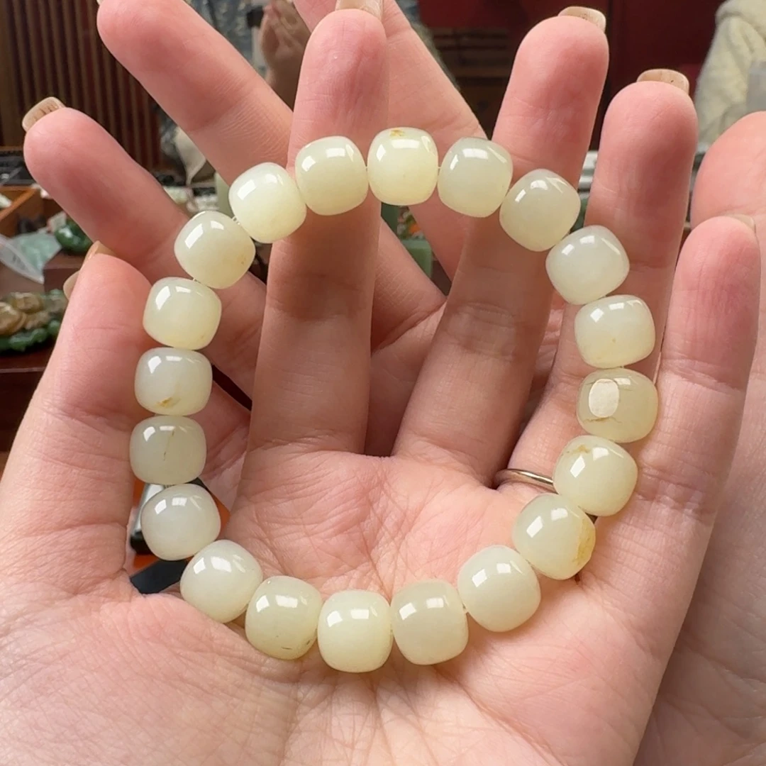 和田玉未镶嵌手链和田玉黄玉10/11老