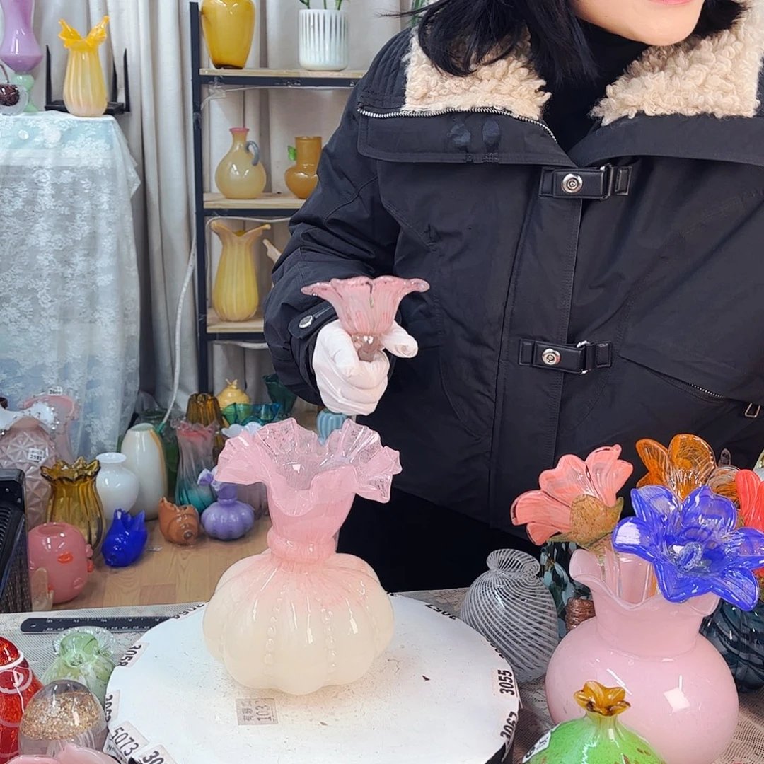 粉白芬顿福利家悦琉璃工艺品不完美