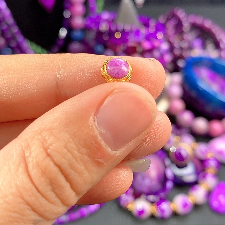 苏纪石（舒俱来）配件银S925镀金镶嵌