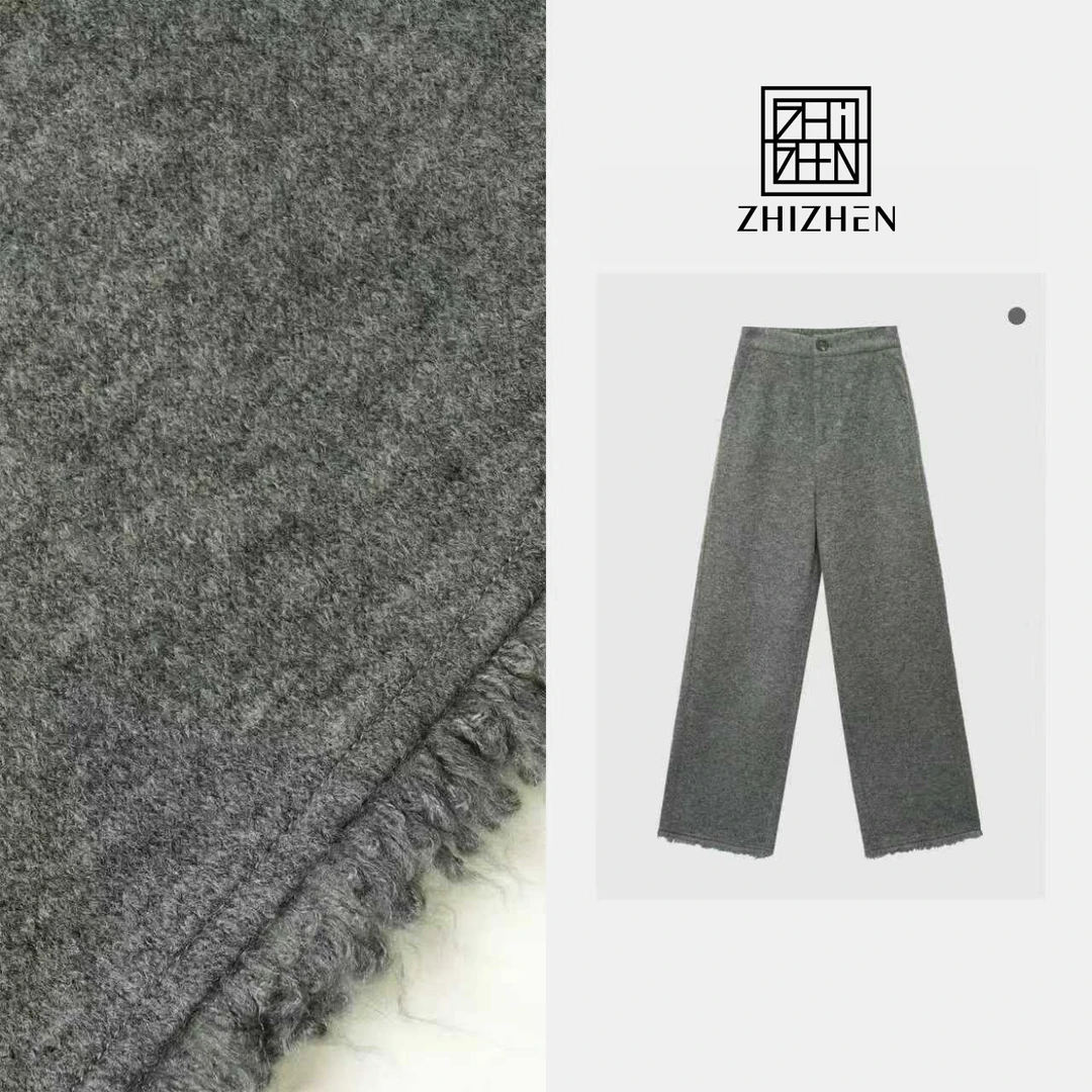 秋季新款百搭设计感毛边羊毛直筒裤子25AWZX01018023