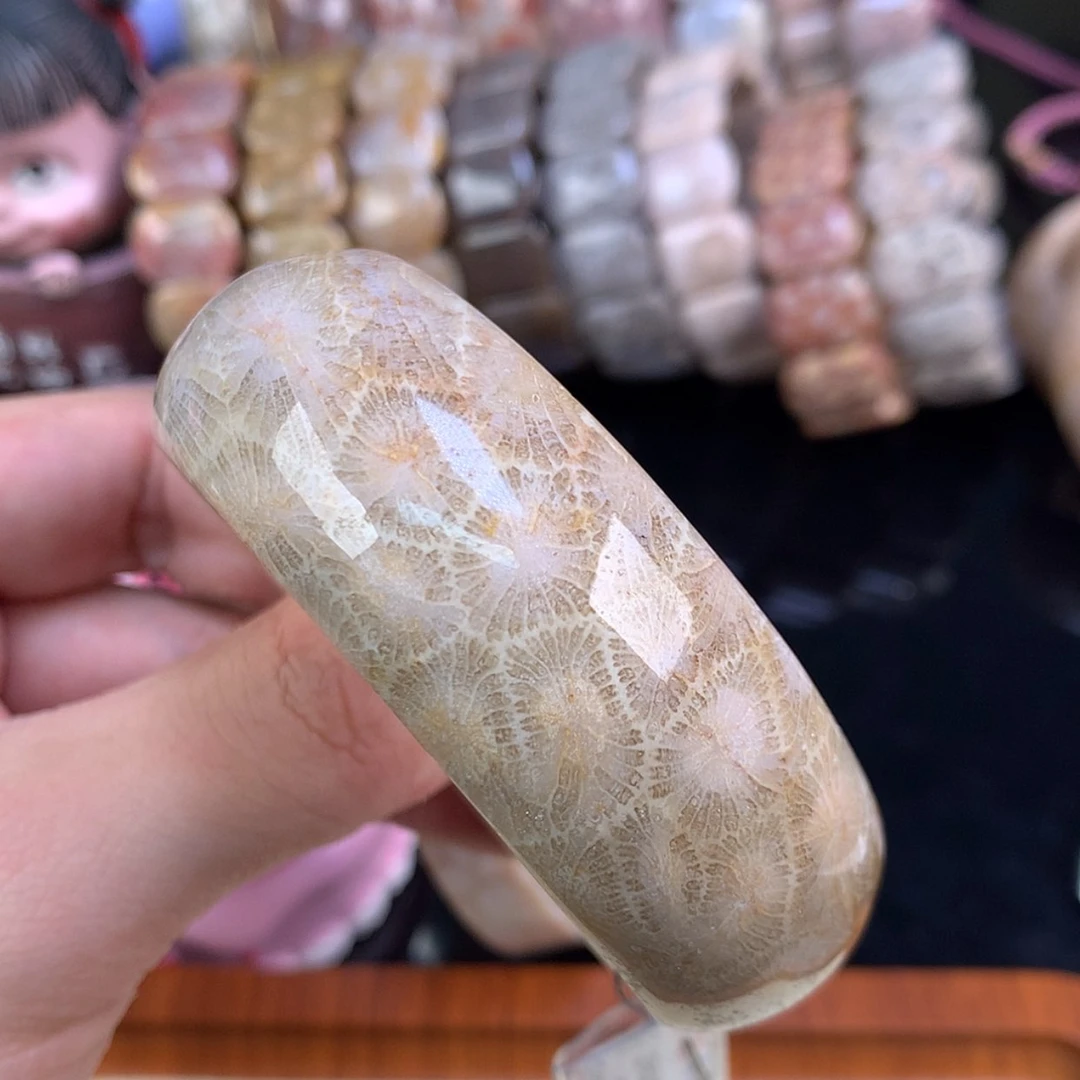 【闪购商品】颈饰未镶嵌硅化珊瑚（珊瑚玉）89号网纹大花57圈