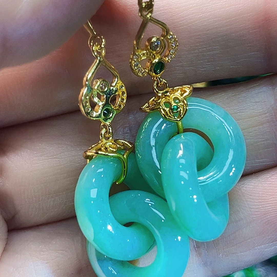 颈饰银S925镶嵌翡翠