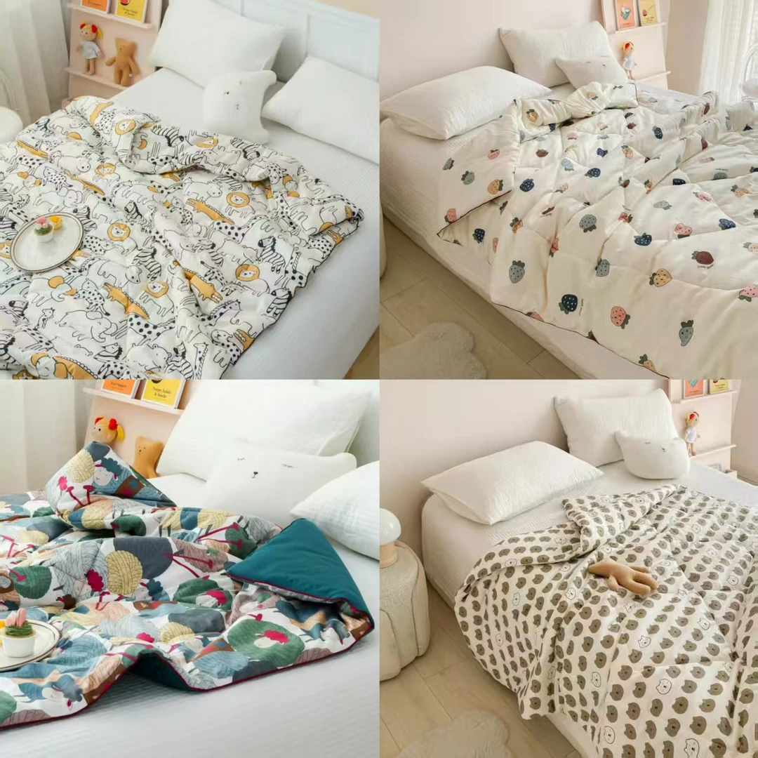 卡通新疆长绒棉被子单人亲肤透气ab面可机洗小孩小学初中高中