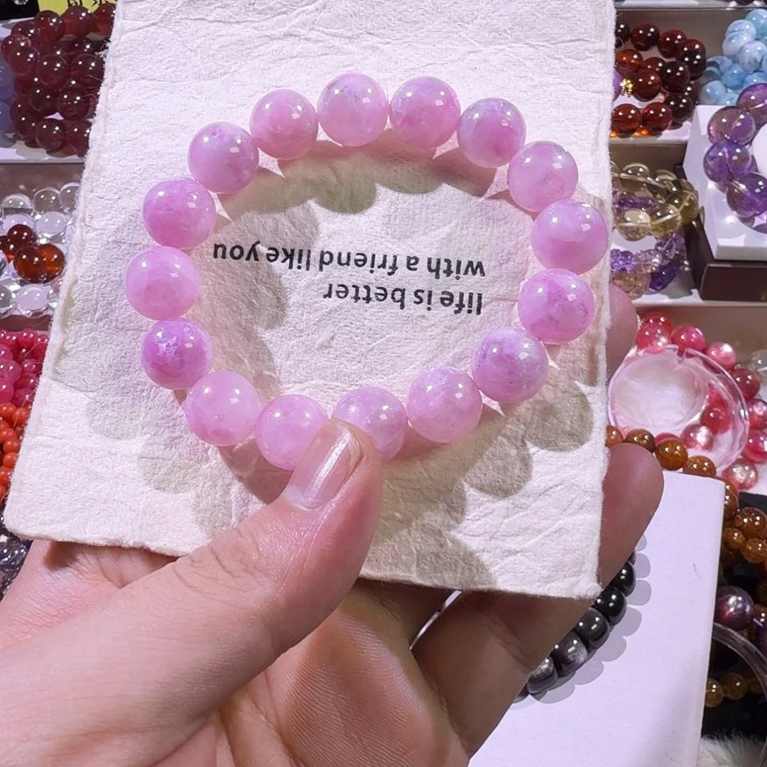 水晶未镶嵌手链粉祖母晶13mm