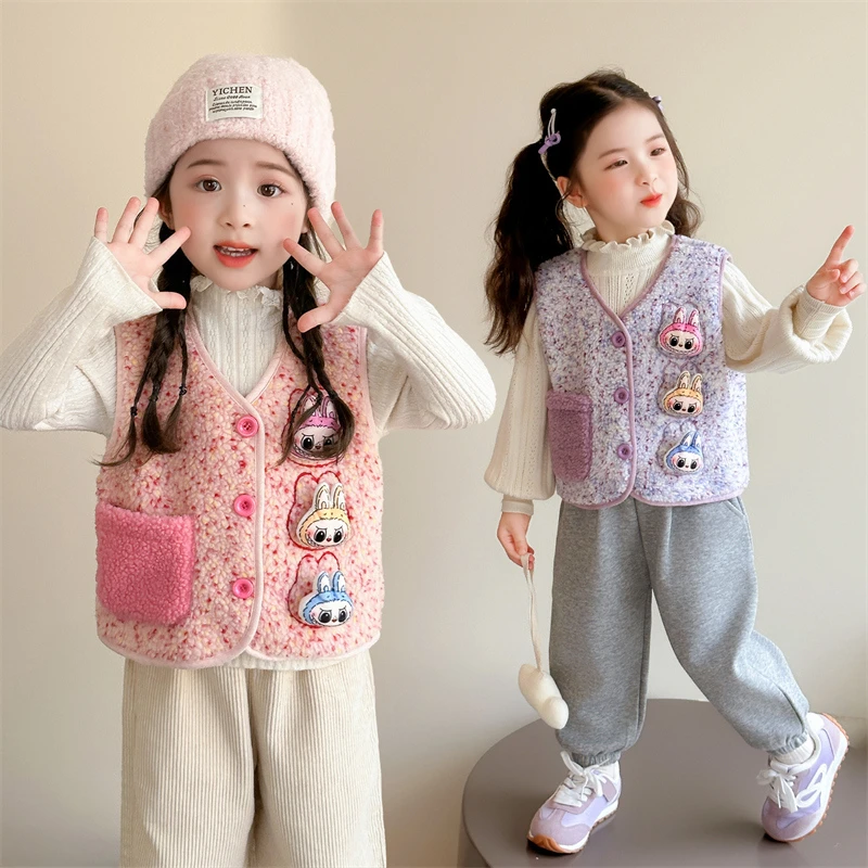 女童冬装棉服外套宝宝棉衣马甲儿童新款外套2025