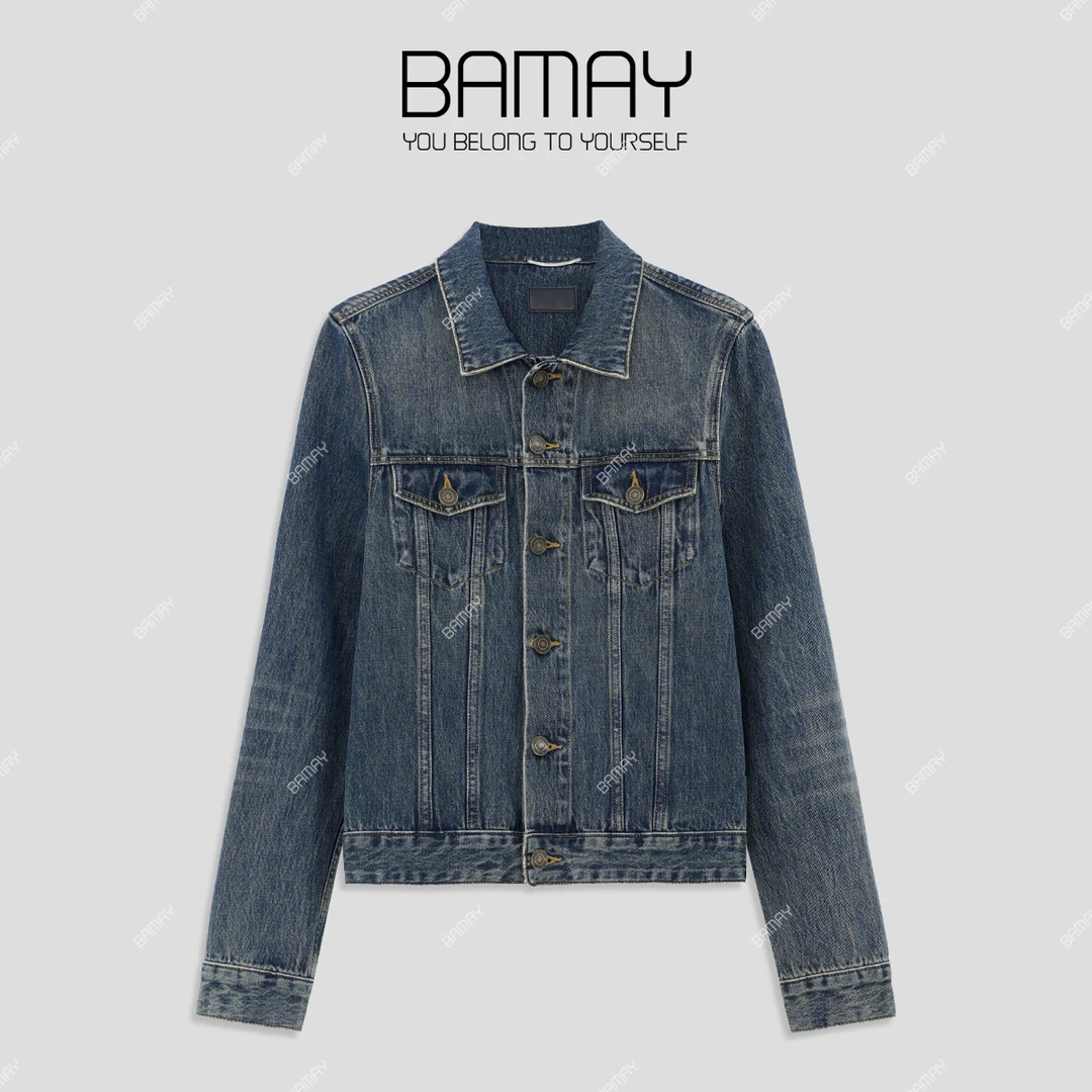 【BAMAY】春季翻领长袖轻奢时尚休闲百搭牛仔外套BM2402WT0002Z