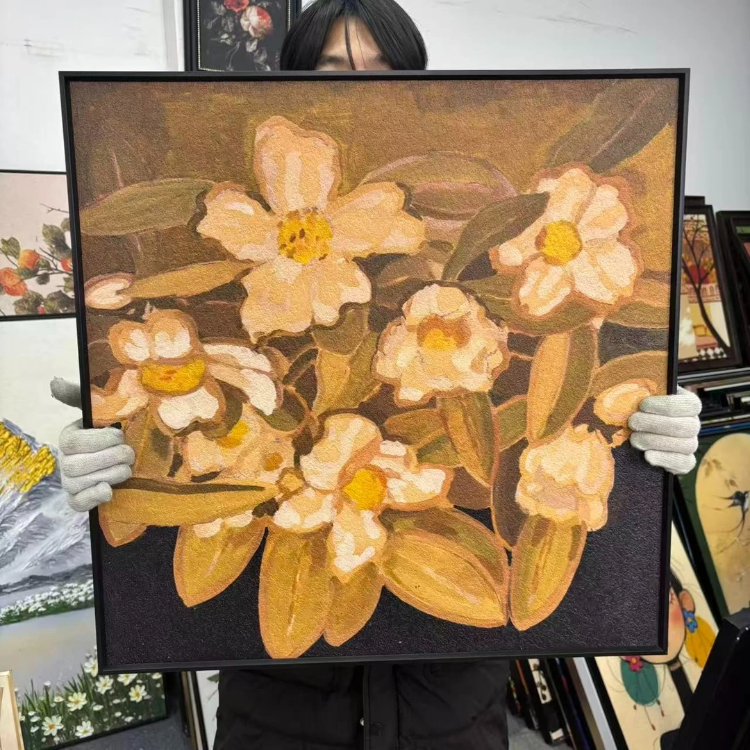 法式风花卉装饰画法式复古客厅背景墙玄关壁画6060