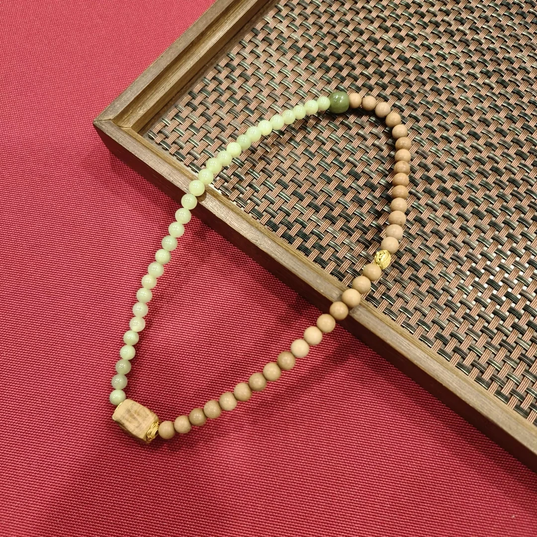 宫皇顺印度迈索尔老山檀香无相6mm双圈手串SDLS3617