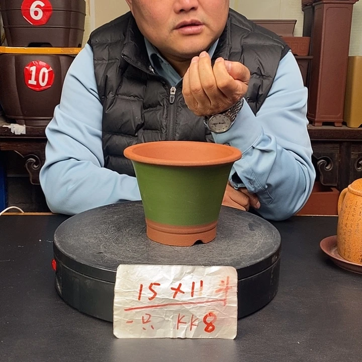 紫砂花盆货号一只K8