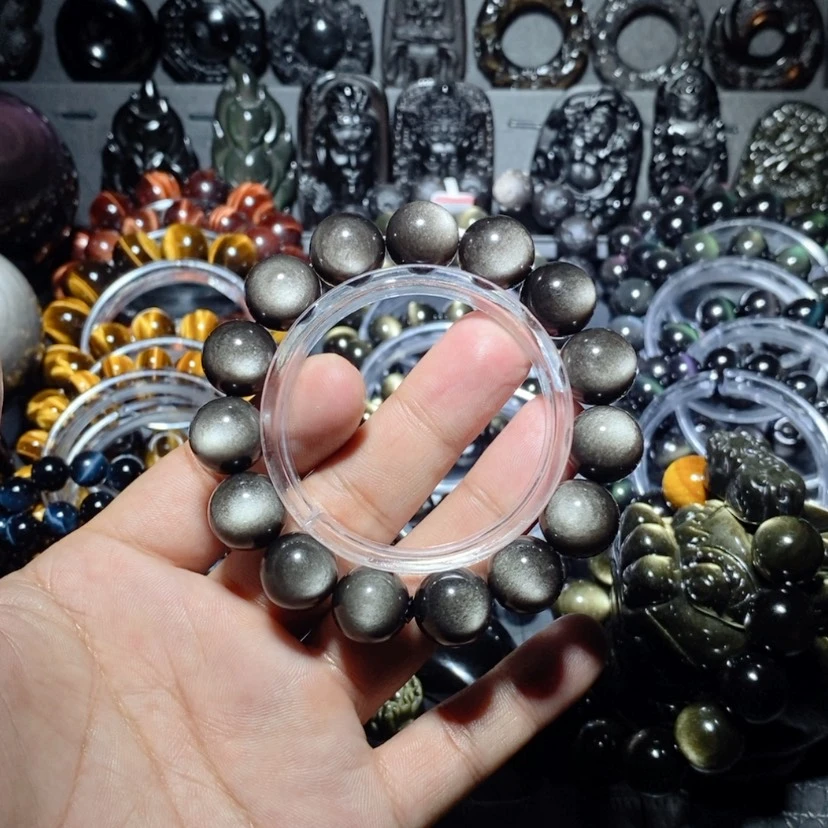 【闪购商品】黑曜岩手链未镶嵌周****子