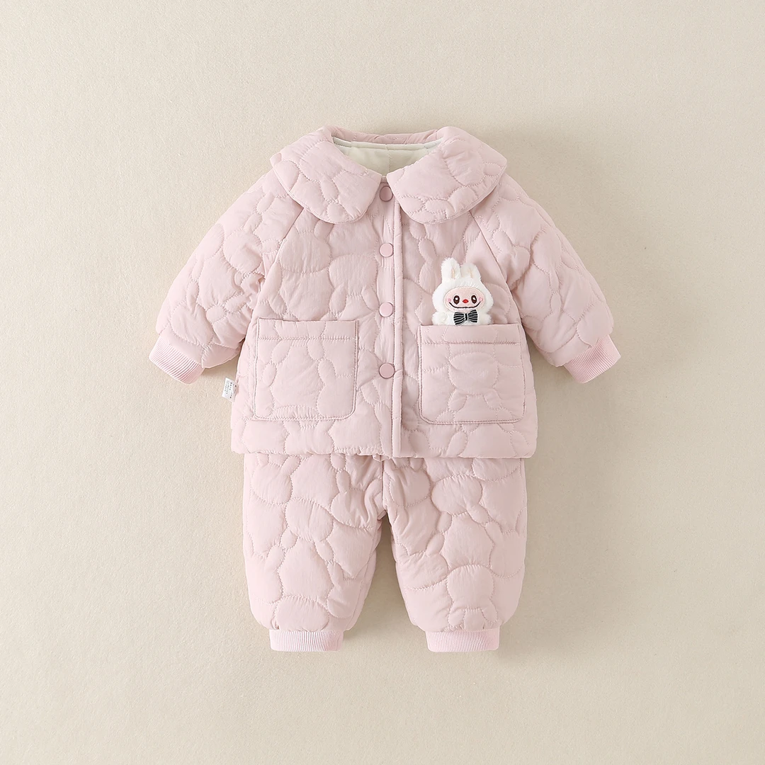 a类女童棉衣冬季娃娃领保暖衣加绒加厚婴儿棉服2025款小宝宝外套